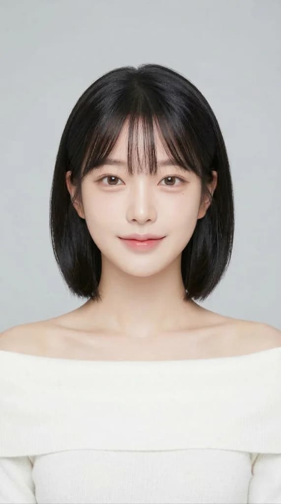 Innocent short hair off-shoulder