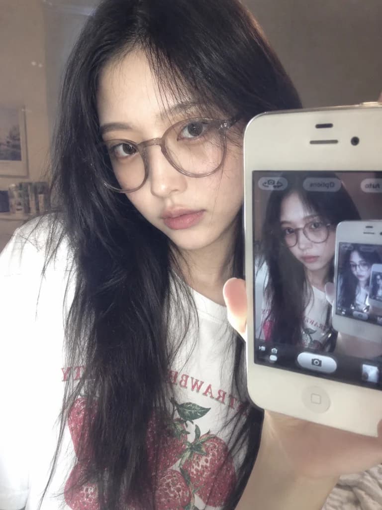 Aesthetic front-facing selfie
